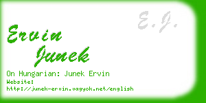 ervin junek business card